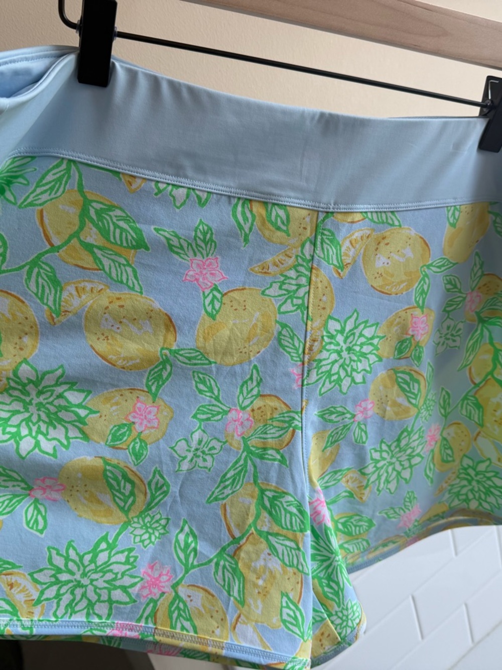 Lilly Pulitzer Sky Blue Lemon-Print Athletic Shorts - Picture 6 of 6